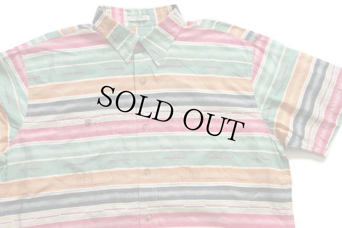 画像3: 00s ORVISオービス ラグ柄 半袖 コットンシャツ XL★インド綿 (3)