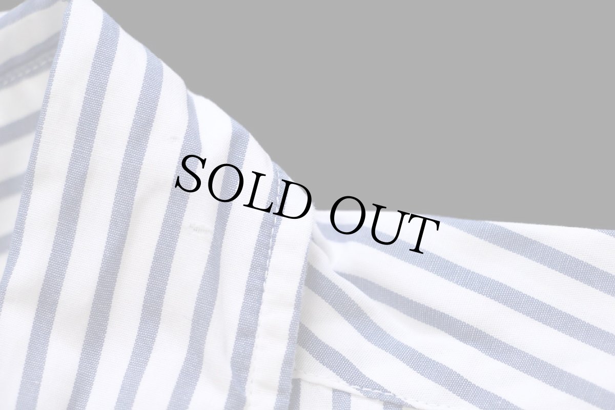 画像5: 90s USA製 Brooks Brothersブルックスブラザーズ ストライプ ボタンダウン 半袖 コットンシャツ 紺×白 L (5)