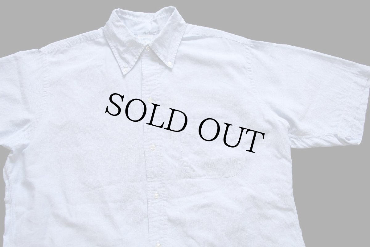 画像3: 70s USA製 Brooks Brothersブルックスブラザーズ Makers 6ボタン ボタンダウン 半袖 オックスフォード コットンシャツ サックス 16 (3)