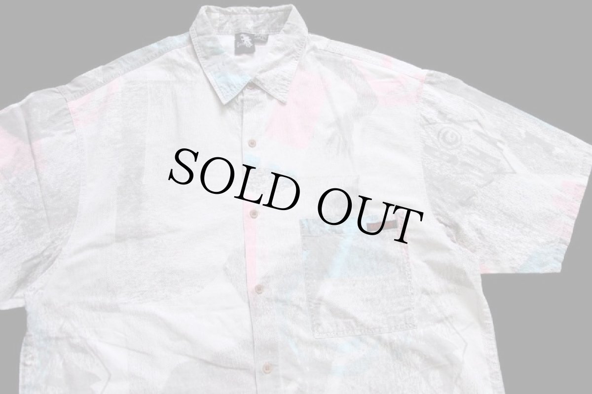 画像3: 90s GOTCHAガッチャ アート 全面プリント 半袖 コットンシャツ 蛍光★特大 (3)