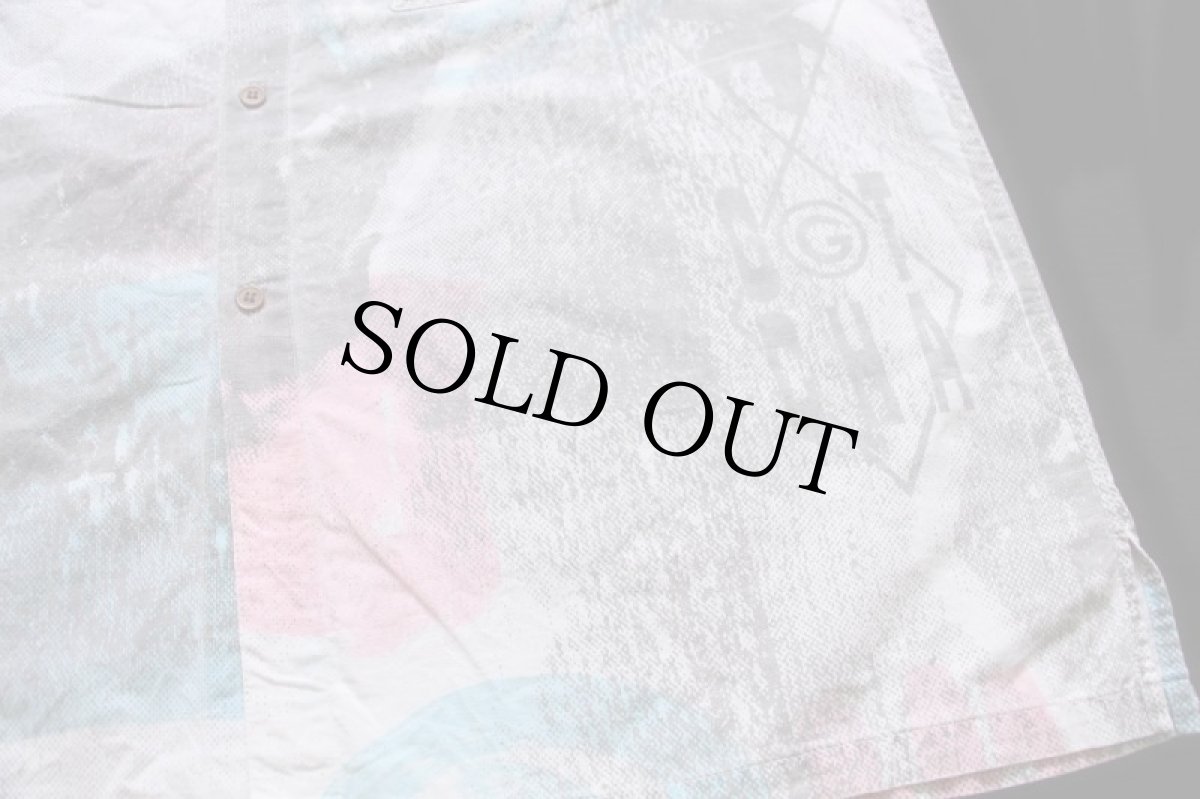 画像5: 90s GOTCHAガッチャ アート 全面プリント 半袖 コットンシャツ 蛍光★特大 (5)