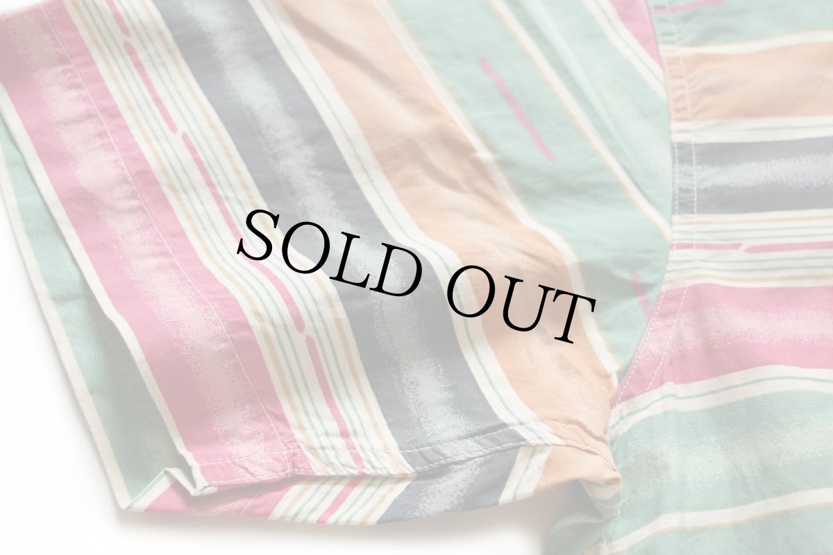 画像6: 00s ORVISオービス ラグ柄 半袖 コットンシャツ XL★インド綿 (6)