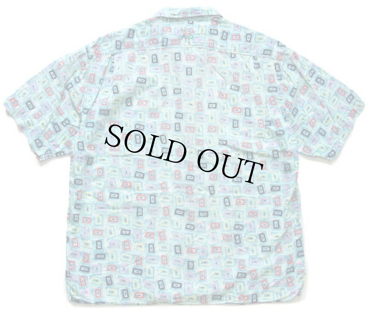 画像2: 90s イタリア製 CiAO アート 総柄 半袖 コットンシャツ M (2)