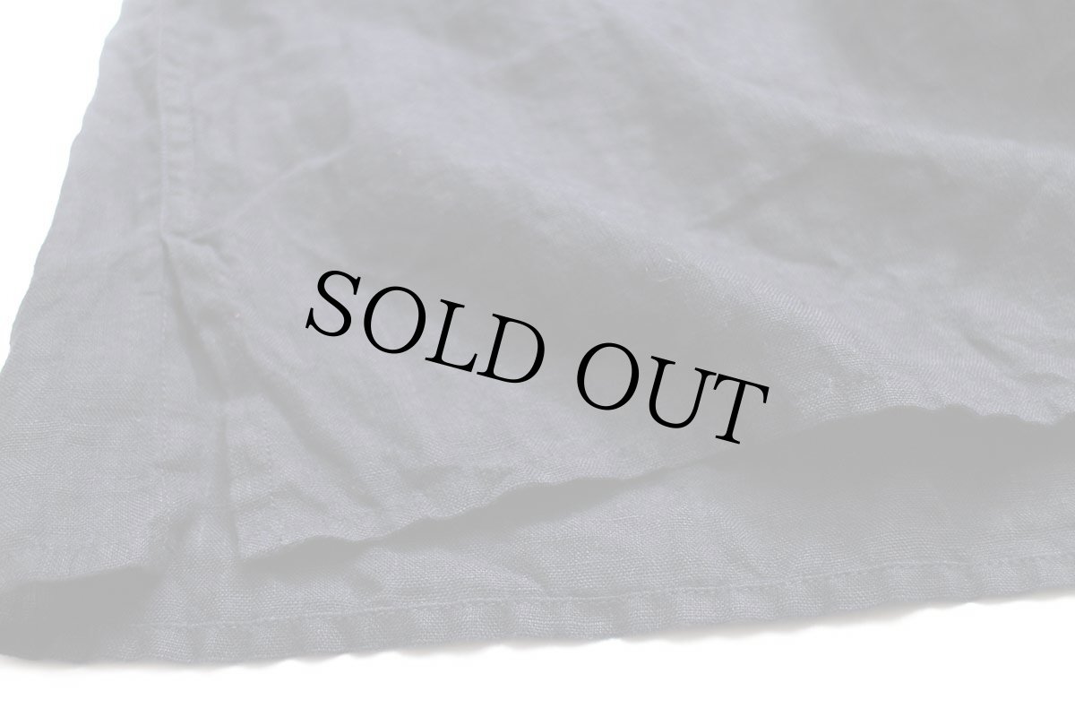 画像6: DKNY ダナキャラン ニューヨーク 織り柄 チェック 比翼 半袖 リネンシャツ 黒 XXL★特大 (6)