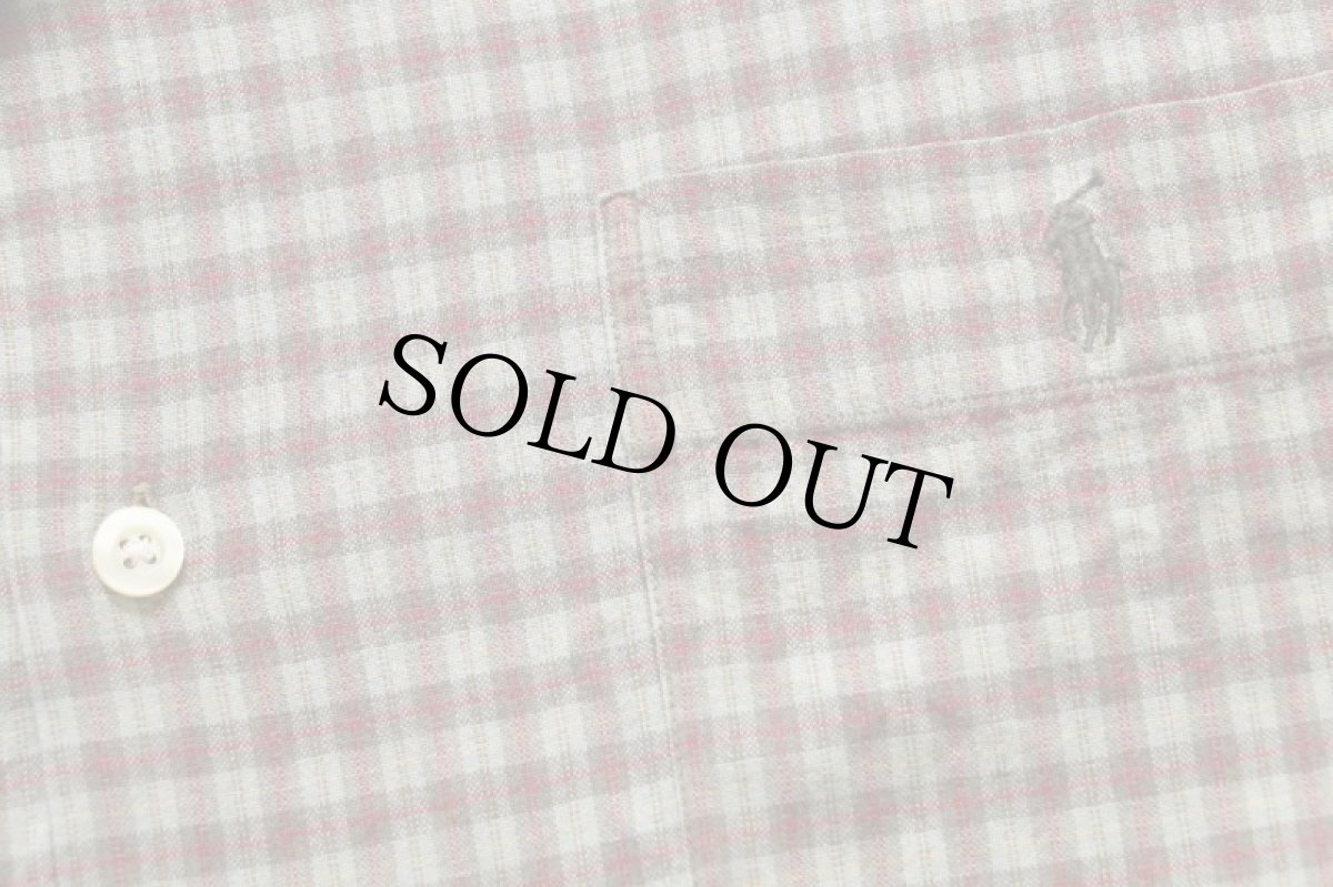 画像6: 90s ポロ ラルフローレン ADAMS チェック ポケット付き 半袖 オープンカラー オックスフォード コットンシャツ XL★インド綿 (6)