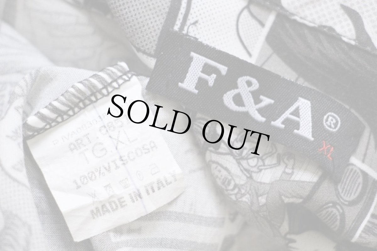 画像4: イタリア製 F&A コミック柄 総柄 半袖 レーヨンシャツ (4)