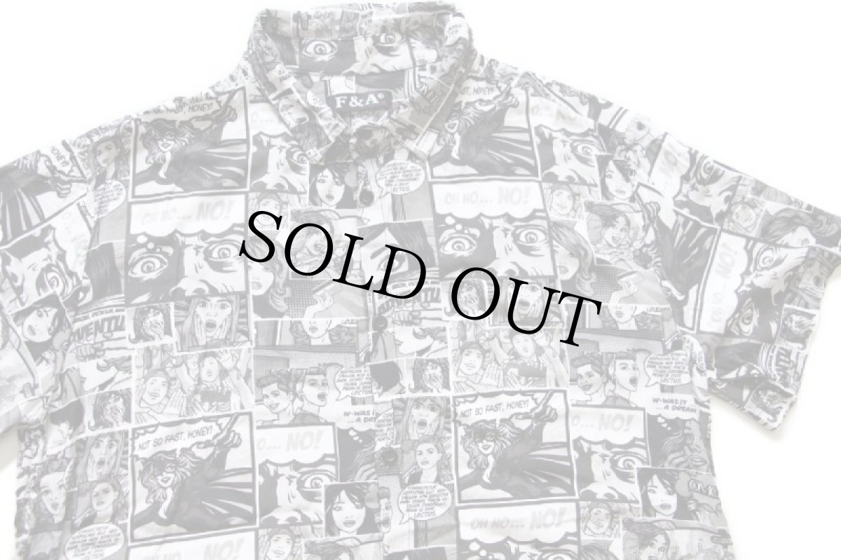 画像3: イタリア製 F&A コミック柄 総柄 半袖 レーヨンシャツ (3)