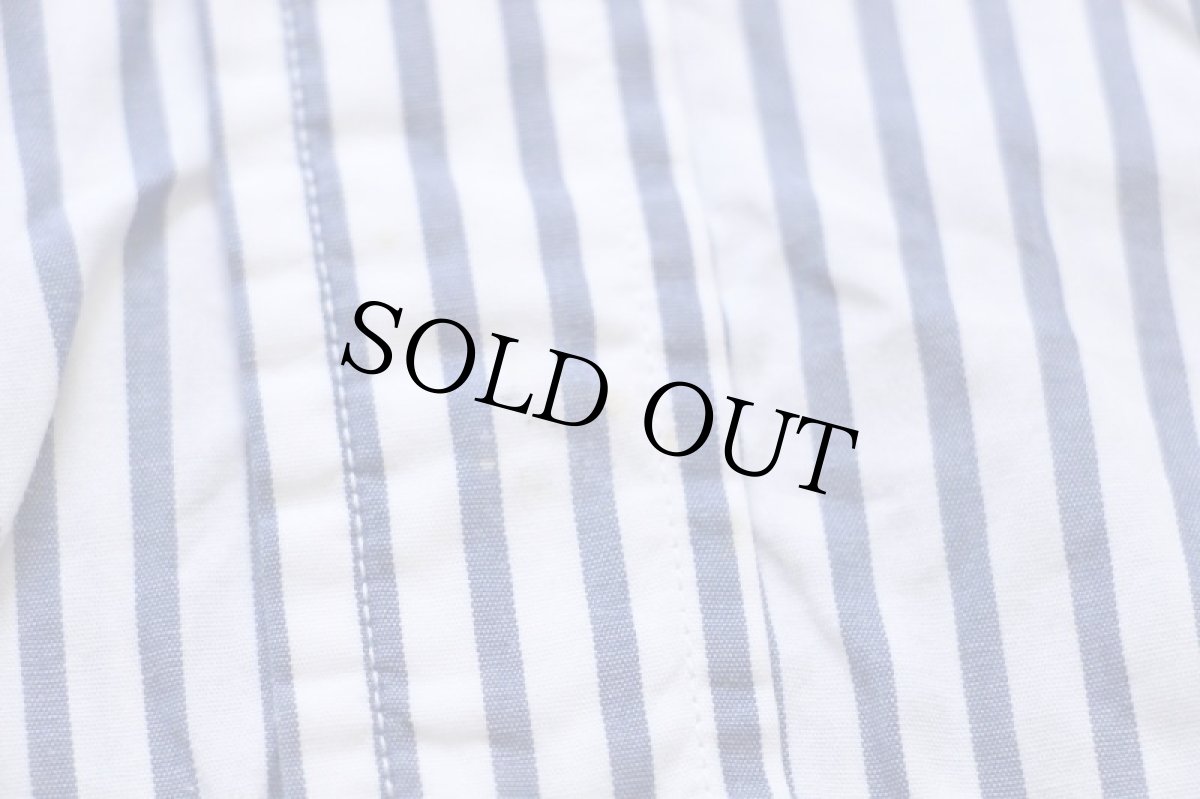 画像6: 90s USA製 Brooks Brothersブルックスブラザーズ ストライプ ボタンダウン 半袖 コットンシャツ 紺×白 L (6)