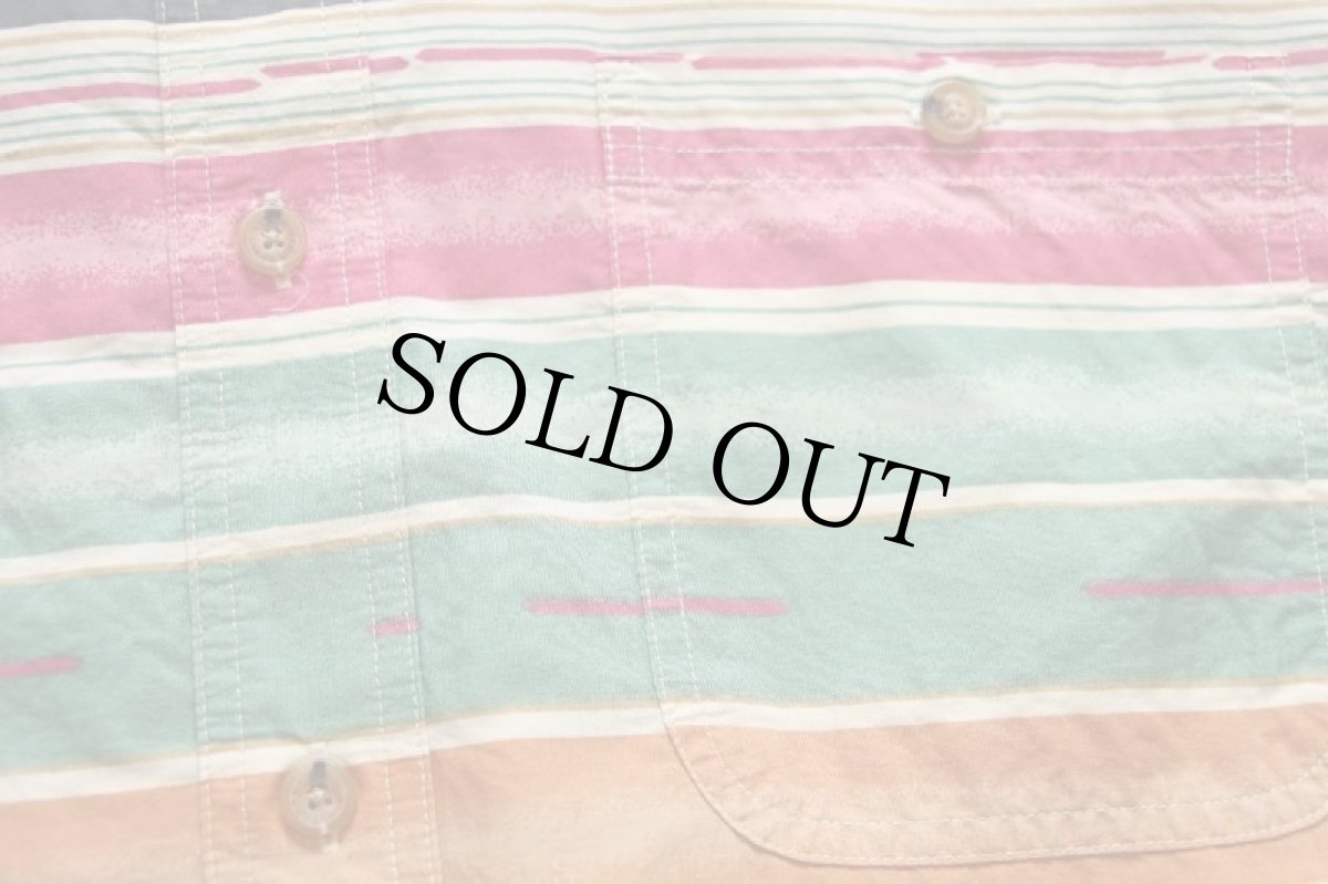 画像5: 00s ORVISオービス ラグ柄 半袖 コットンシャツ XL★インド綿 (5)