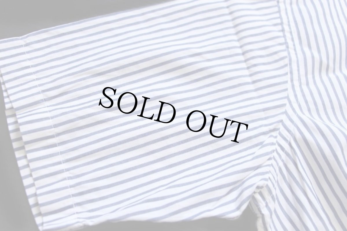 画像7: 90s USA製 Brooks Brothersブルックスブラザーズ ストライプ ボタンダウン 半袖 コットンシャツ 紺×白 L (7)