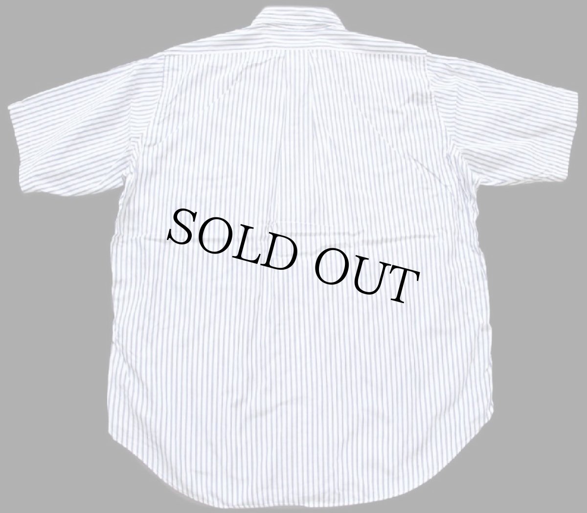 画像2: 90s USA製 Brooks Brothersブルックスブラザーズ ストライプ ボタンダウン 半袖 コットンシャツ 紺×白 L (2)