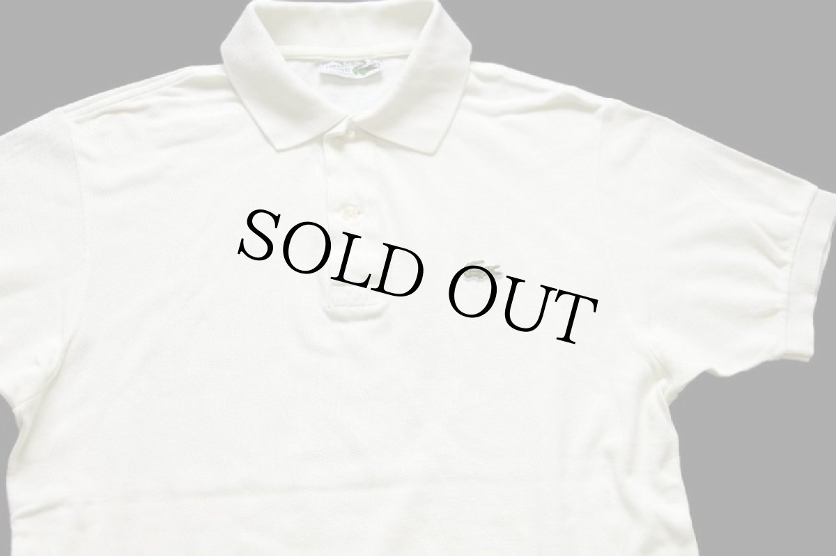 画像3: 70s フランス製 CHEMISE LACOSTE ラコステ ワンポイント コットン 鹿の子 ポロシャツ クリーム 4★238 (3)