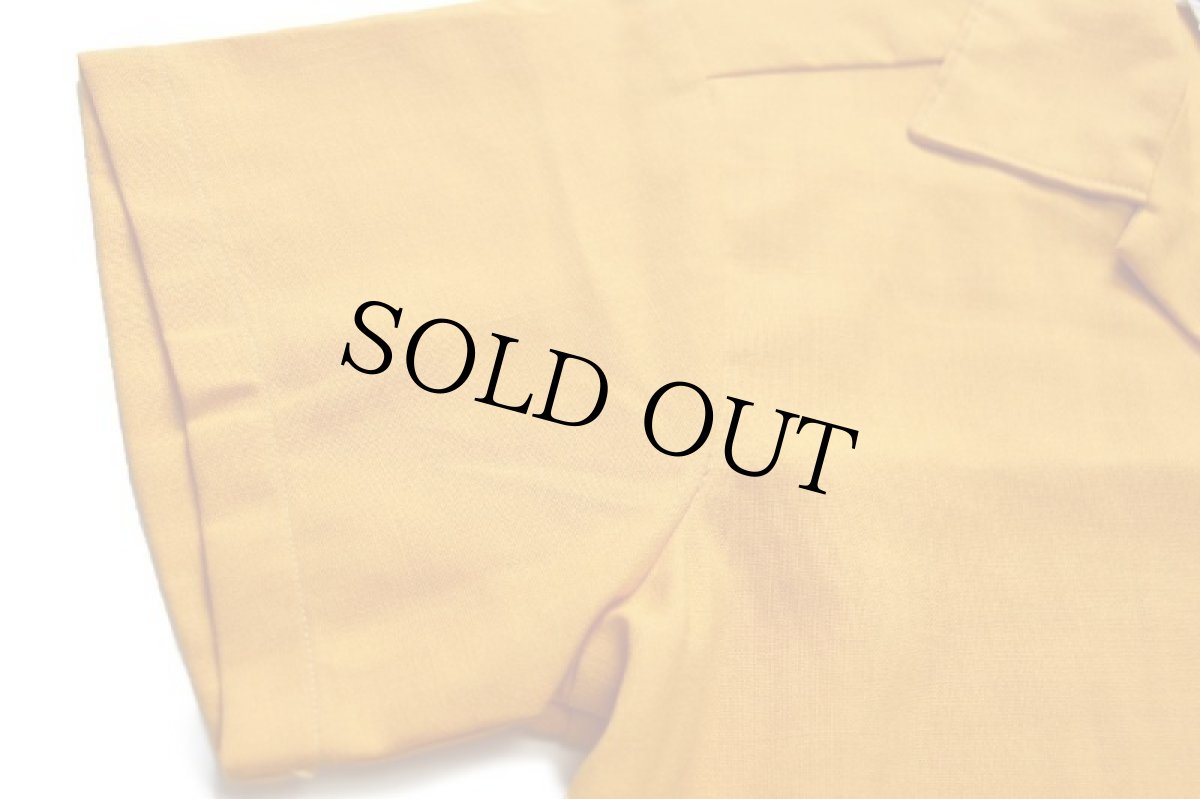 画像9: 60s USA製 Wimpy's Oxnard ハンバーガー フェルトプリント ボウリングシャツ マスタード (9)