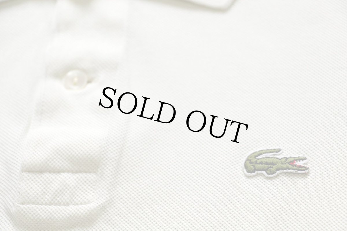 画像5: 70s フランス製 CHEMISE LACOSTE ラコステ ワンポイント コットン 鹿の子 ポロシャツ クリーム 4★238 (5)