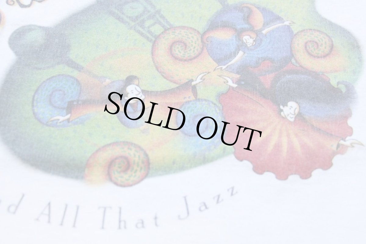 画像4: 90s USA製 Dulugue And All That Jazz アート コットンTシャツ 白 L (4)