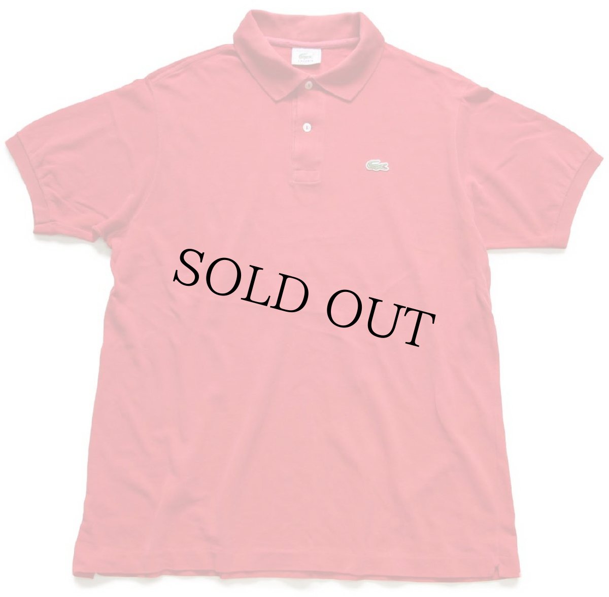 画像1: 80s フランス製 LACOSTE ラコステ ワンポイント コットン 鹿の子 ポロシャツ 赤 5★242 (1)