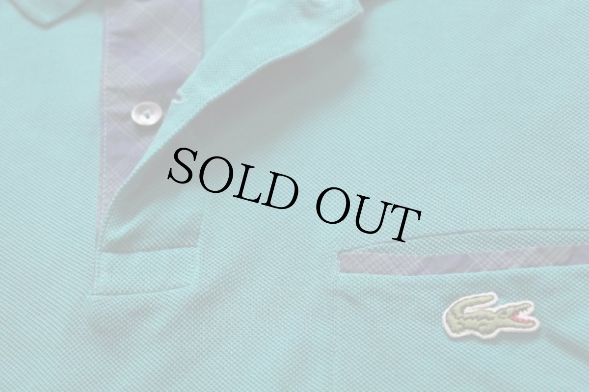 画像5: 80s フランス製 CHEMISE LACOSTE ラコステ LOISIRS ワンポイント ポケット付き コットン 鹿の子 ポロシャツ 緑 4★239 (5)