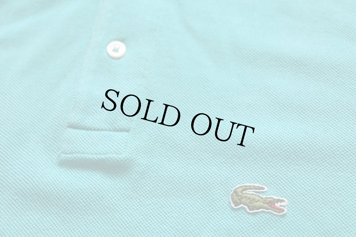 画像5: 80s USA製 IZOD LACOSTE ラコステ ワンポイント コットン 鹿の子 ポロシャツ エメラルドグリーン M (5)