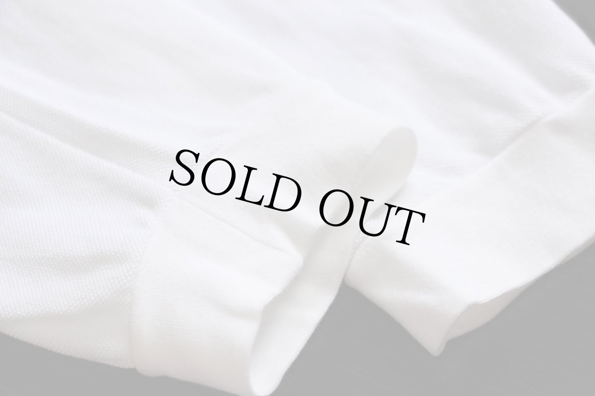 画像6: 90s LACOSTEラコステ ワンポイント コットン 鹿の子 長袖ポロシャツ 白 6★117 (6)