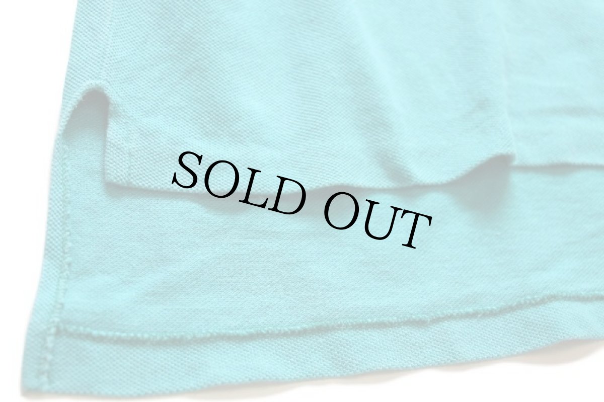 画像6: 80s USA製 IZOD LACOSTE ラコステ ワンポイント コットン 鹿の子 ポロシャツ エメラルドグリーン M (6)