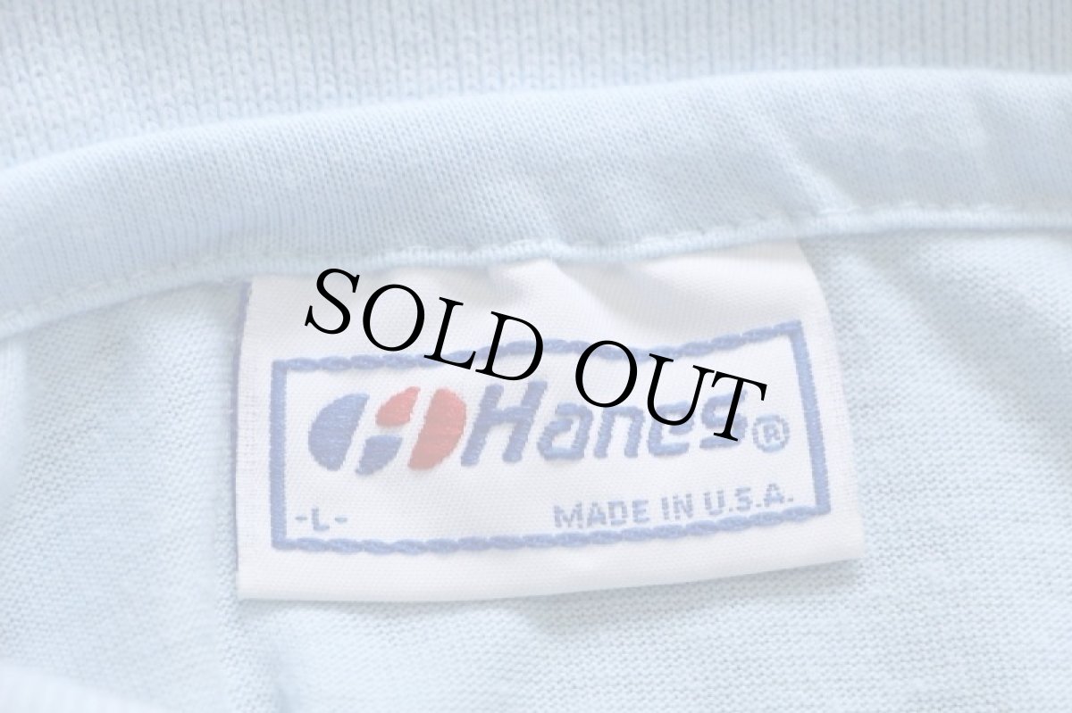 画像5: 80s USA製 Hanes THE HOME DEPOT ホームデポ ロゴ JUST ANOTHER DAY IN PARADISE! 両面プリント ポロシャツ 水色 L (5)