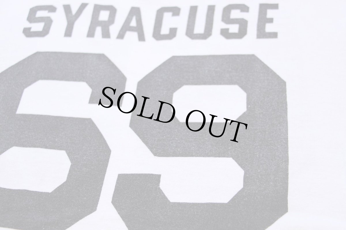 画像5: 60s CHAMPIONチャンピオン ランタグ SYRACUSE 69 ナンバリング 両面 オール染み込みプリント コットン フットボールTシャツ 白 (5)
