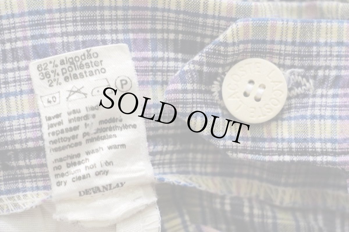 画像6: 80s LACOSTE ラコステ チェック ツータック ストレッチ シアサッカーパンツ w32 (6)