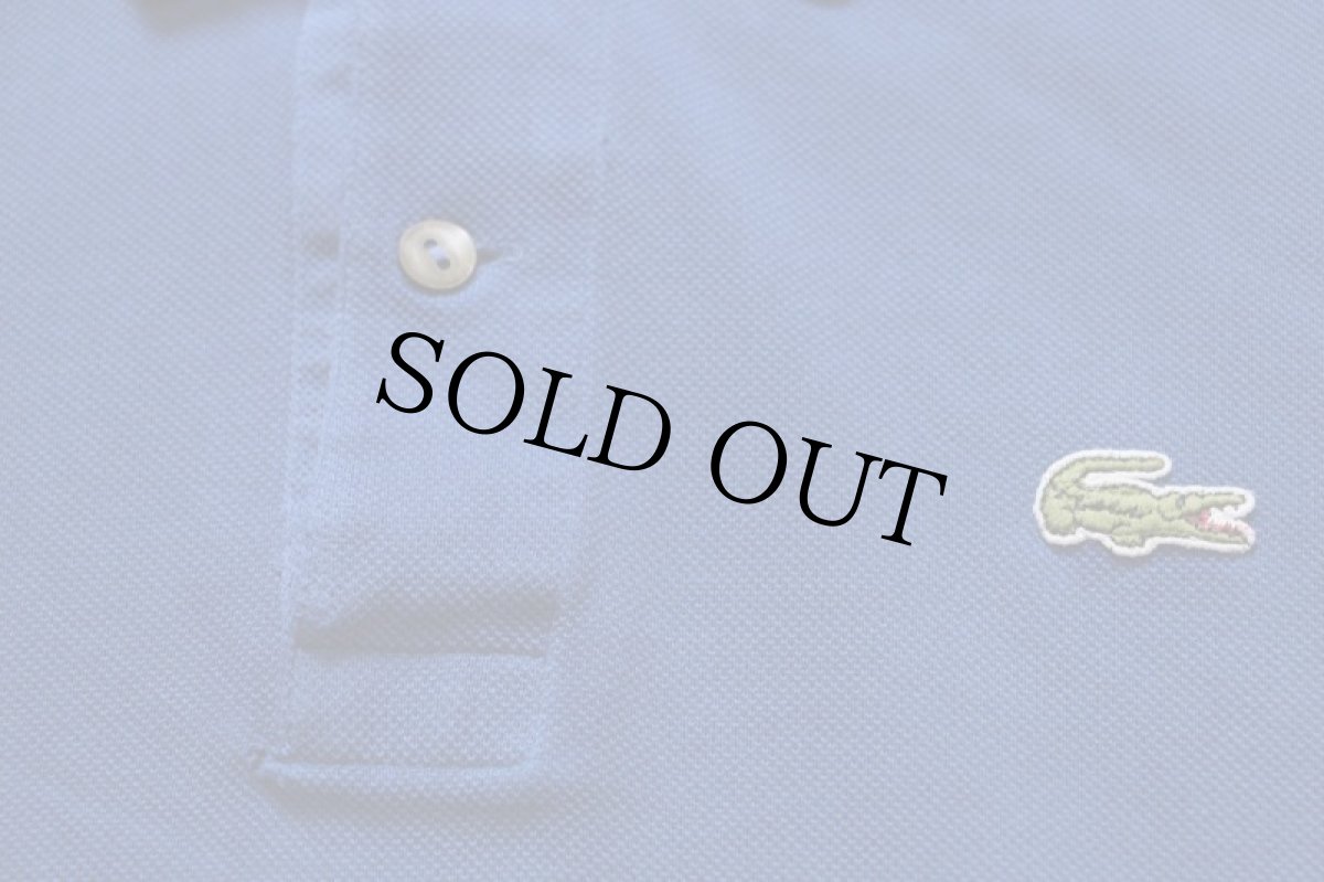 画像5: 70s フランス製 CHEMISE LACOSTE ラコステ ワンポイント コットン 鹿の子 ポロシャツ 青 7★241 (5)