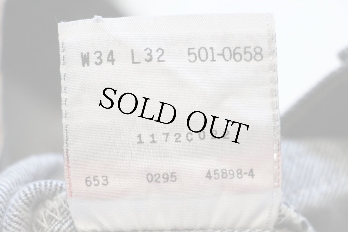 画像7: 90s USA製 Levi'sリーバイス 501 ダメージ カットオフ 先染め ブラック デニムパンツ W34 (7)