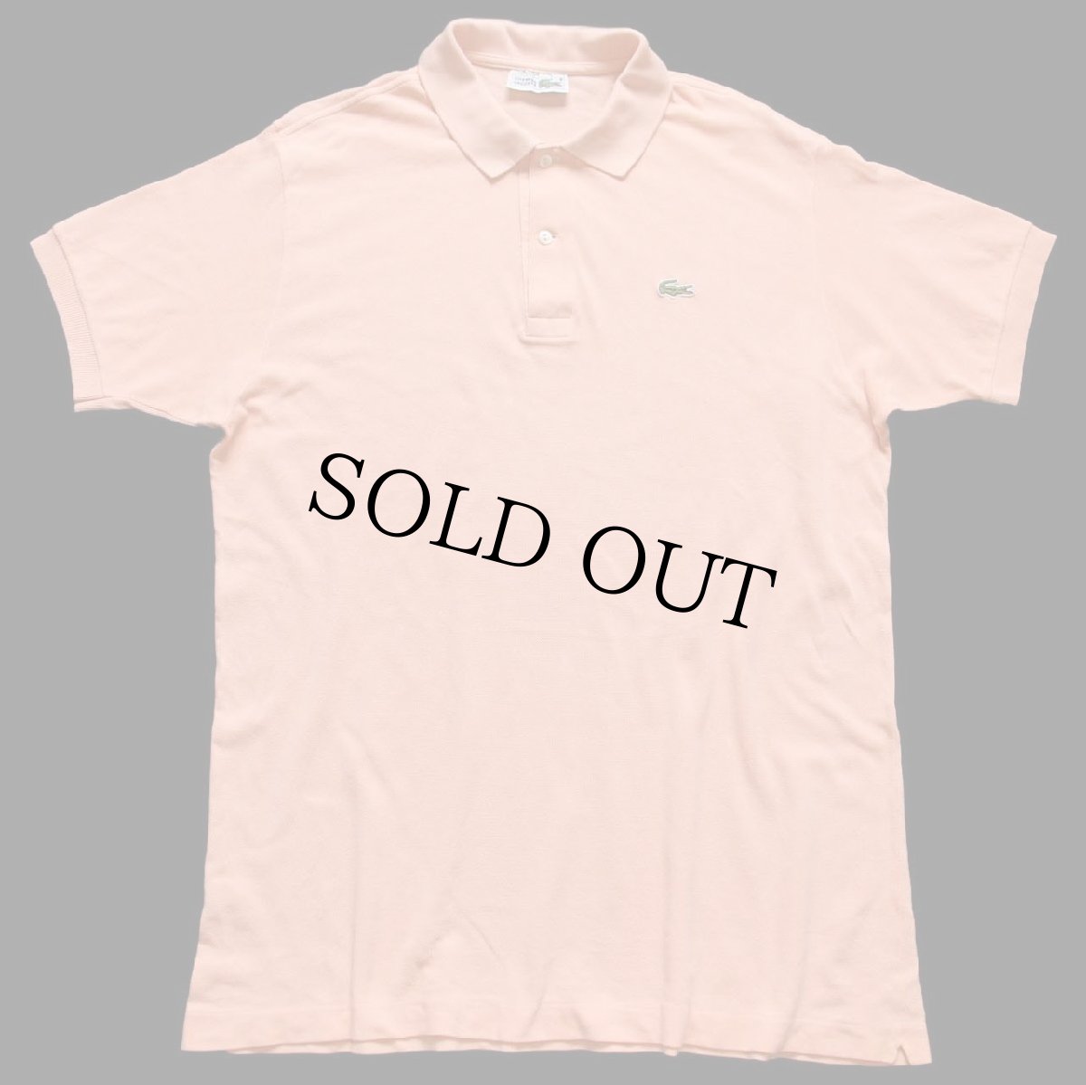 画像1: 70s フランス製 CHEMISE LACOSTE ラコステ ワンポイント コットン 鹿の子 ポロシャツ 薄ピンク 7★234 (1)