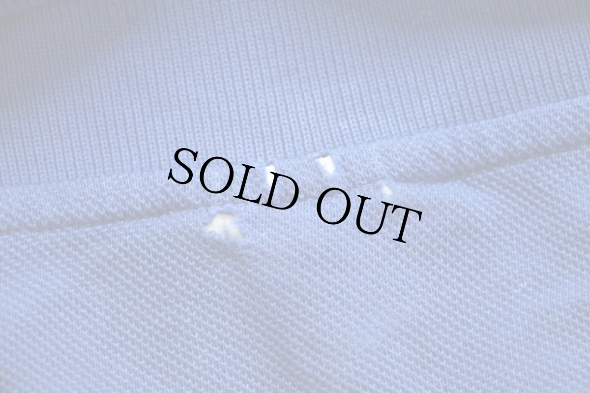 画像8: 70s フランス製 CHEMISE LACOSTE ラコステ ワンポイント コットン 鹿の子 ポロシャツ 青 7★241 (8)