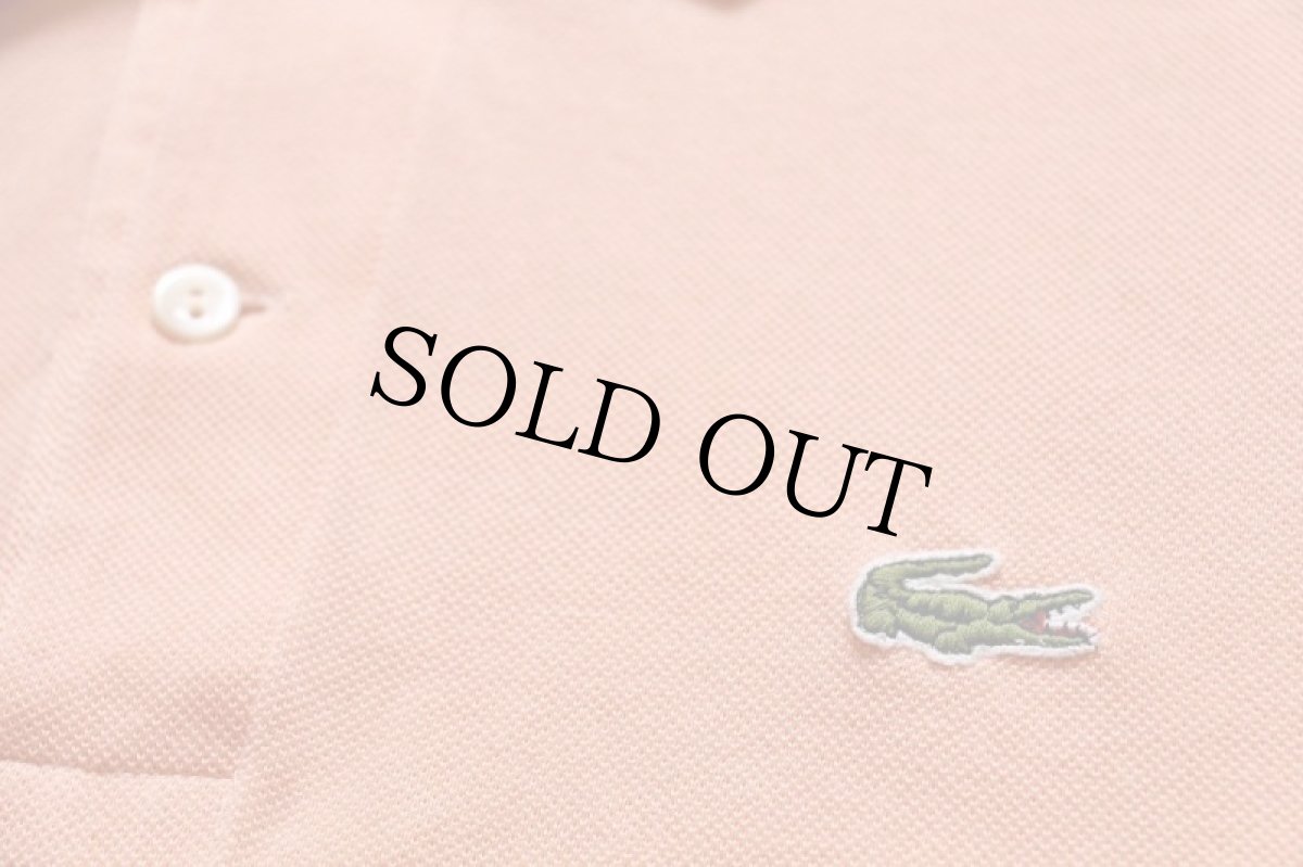 画像5: 70s フランス製 CHEMISE LACOSTE ラコステ ワンポイント コットン 鹿の子 ポロシャツ 薄ピンク 7★234 (5)
