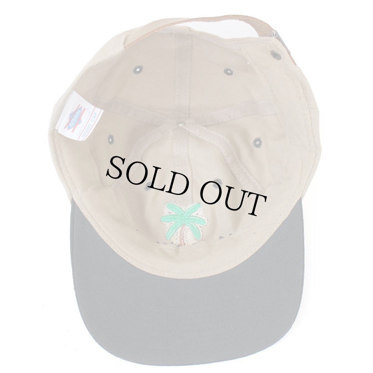 画像8: Key West ヤシの木 刺繍 ツートン 切り替え コットンキャップ 薄茶×黒 (8)