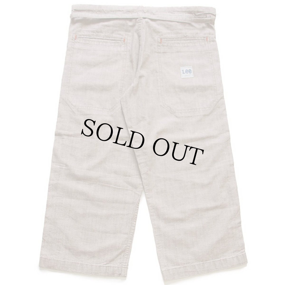 画像2: Leeリー 3/4 DRAWSTRING PANT コットン グロップドパンツ グレーブラウン S★ユーロ ショートパンツ ショーツ (2)