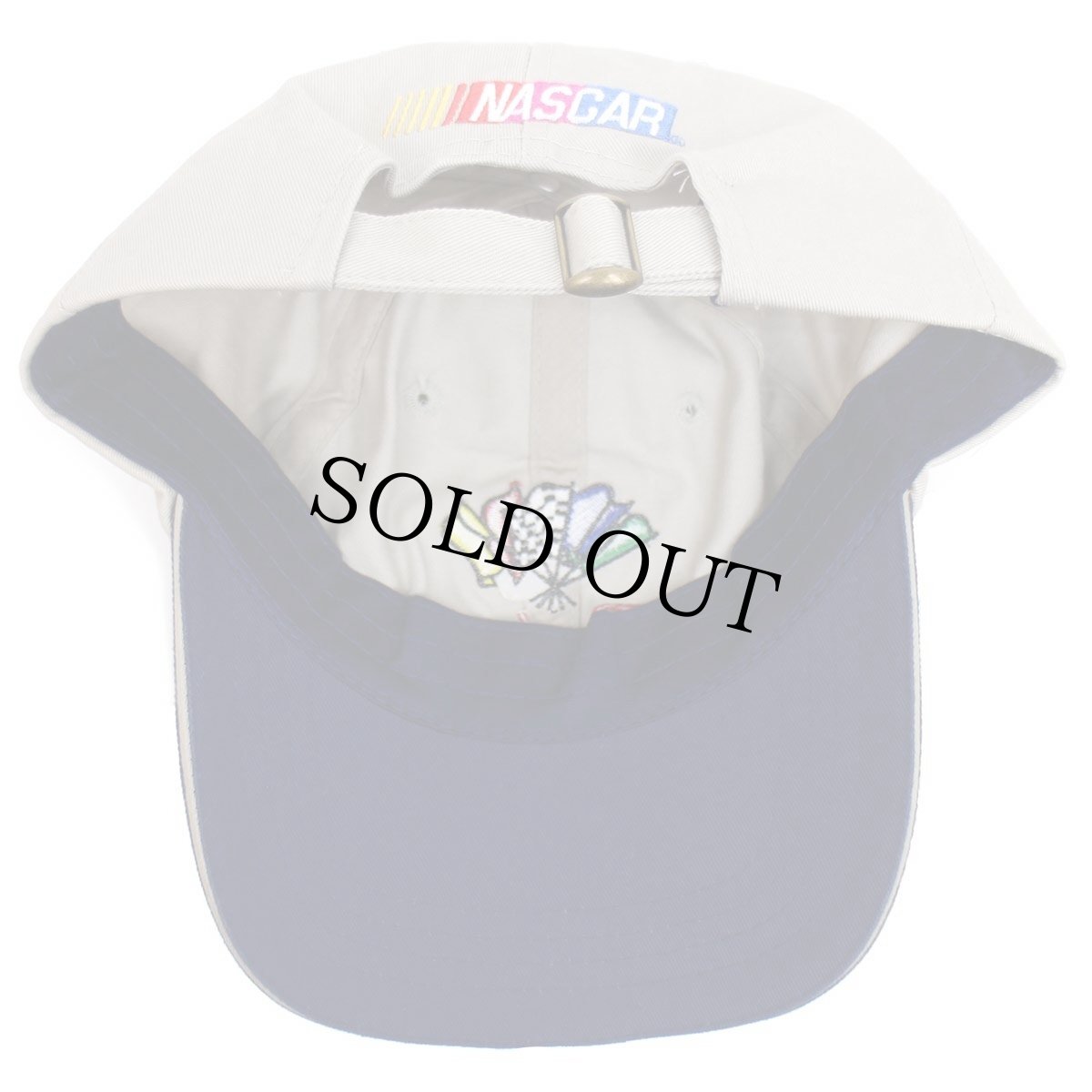 画像9: Raybestos The best in brakes チェッカーフラッグ NASCAR ロゴ刺繍 ツートン 切り替え コットンキャップ ベージュ×紺 (9)