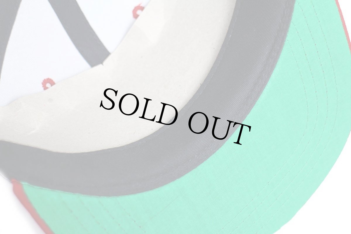 画像8: デッドストック★00s TEXACO Havoline Fishing ロゴ刺繍 ツートン 切り替え キャップ 黒×赤 (8)