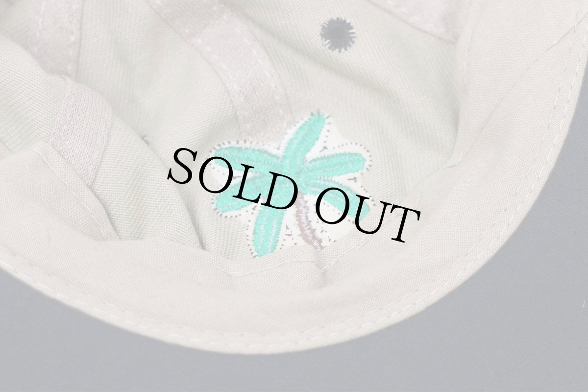 画像9: Key West ヤシの木 刺繍 ツートン 切り替え コットンキャップ 薄茶×黒 (9)