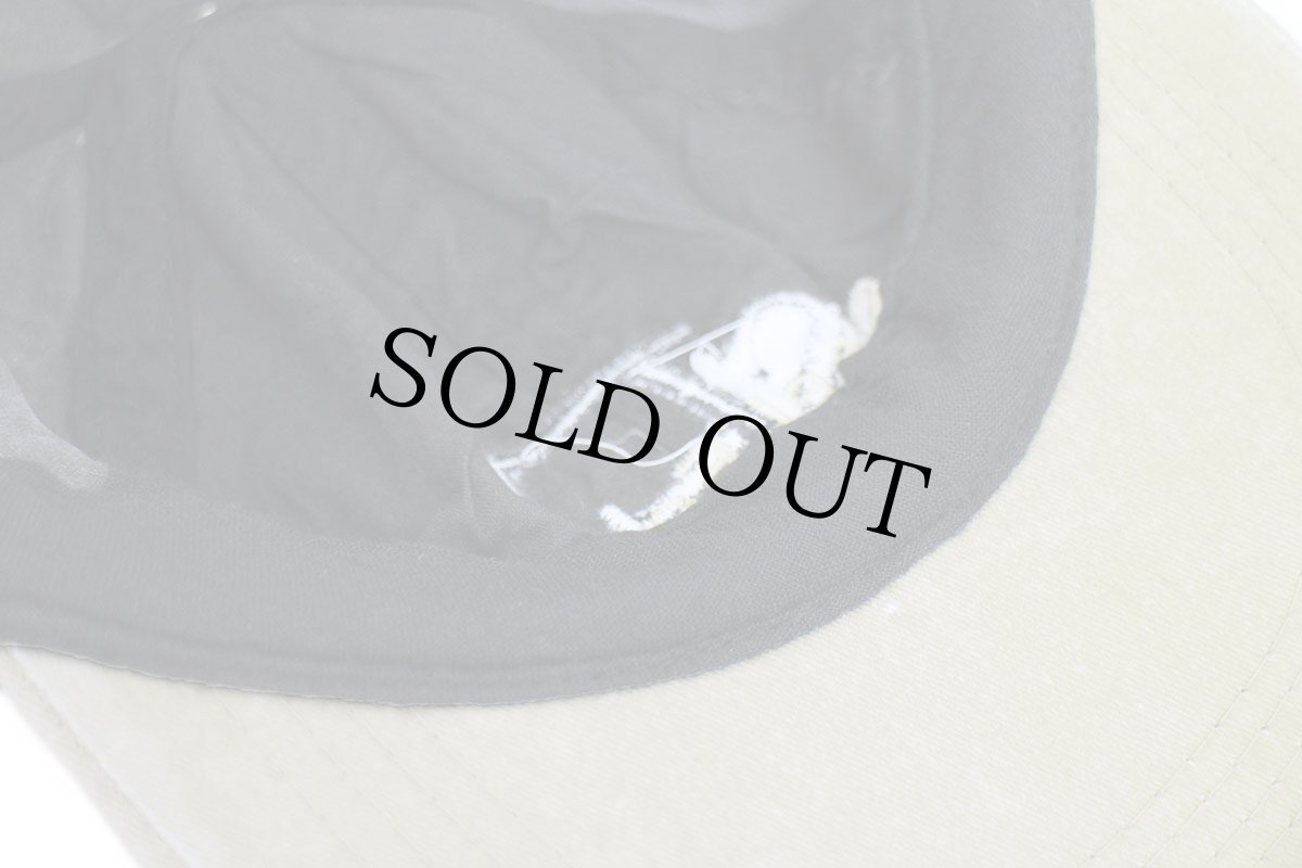 画像9: 00s Dorney Park Wildwater Kingdom SF Steel Force 刺繍 ツートン 切り替え コットンキャップ 黒×カーキ フェード (9)