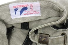 画像5: 90s TOPPERS 無地 ツートン 切り替え ウォッシュ加工 レザー×コットンキャップ グレーベージュ×ブラウン (5)