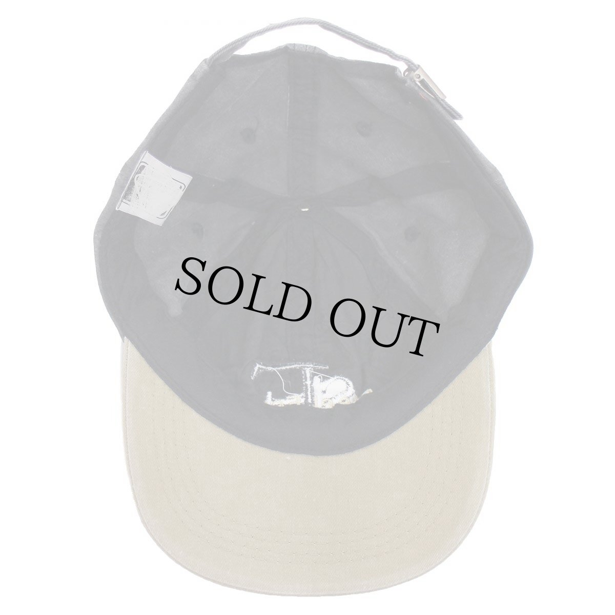 画像8: 00s Dorney Park Wildwater Kingdom SF Steel Force 刺繍 ツートン 切り替え コットンキャップ 黒×カーキ フェード (8)