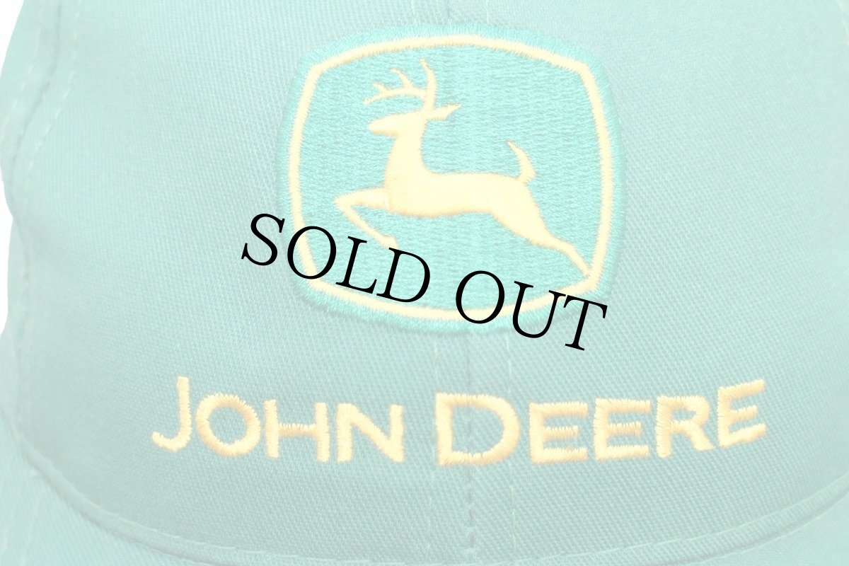 画像5: デッドストック★90s USA製 JOHN DEERE FRANK NETT CO. ロゴ刺繍 キャップ 緑 (5)