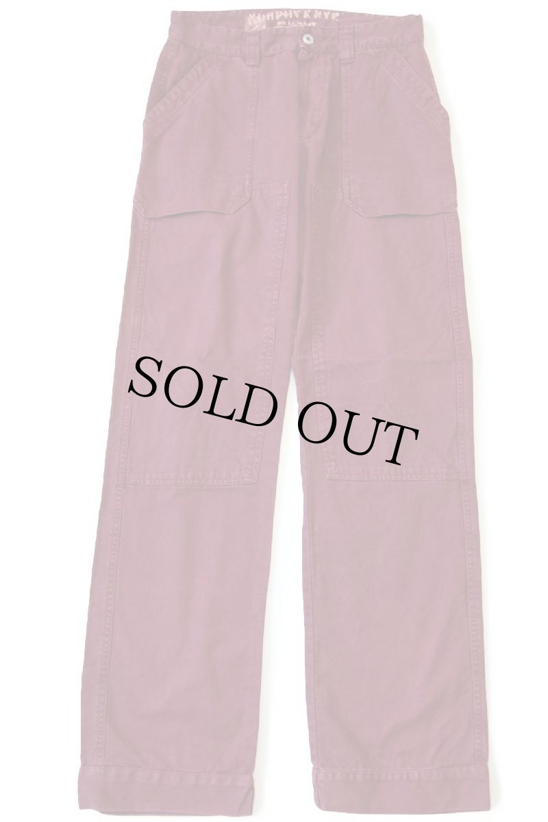 画像2: MURPHY&NYE ベイカータイプ ダブルニー ダック地 パンツ ワインレッド 31 (2)