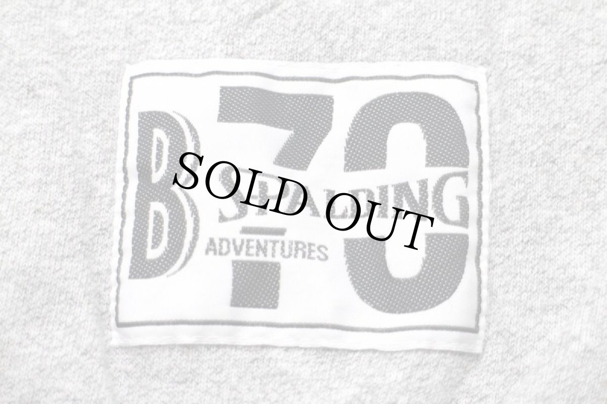 画像5: 90s SPALDINGスポルディング SPORTS B70 ADVENTURES コットン カットソー パーカー 杢グレー L (5)