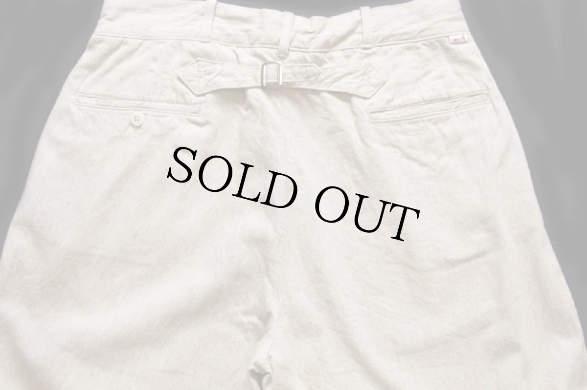 画像5: トルコ製 LEVI'Sリーバイス BIGE コットン×リネン トラウザーズ 杢ベージュ w32★ユーロ (5)