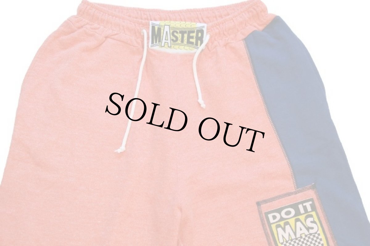 画像4: 90s イタリア製 MASTER ツートン 切り替え コットン イージーパンツ 薄オレンジ×紺 L (4)