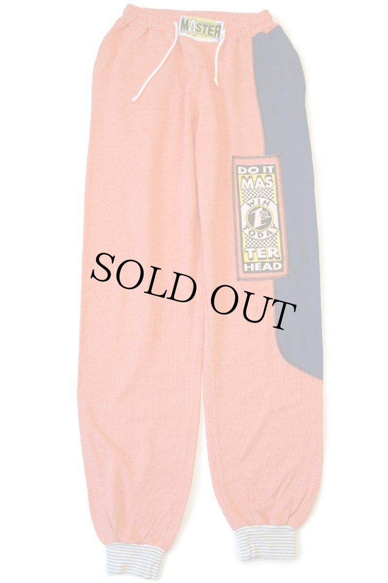 画像2: 90s イタリア製 MASTER ツートン 切り替え コットン イージーパンツ 薄オレンジ×紺 L (2)