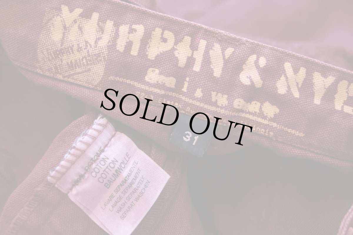 画像6: MURPHY&NYE ベイカータイプ ダブルニー ダック地 パンツ ワインレッド 31 (6)