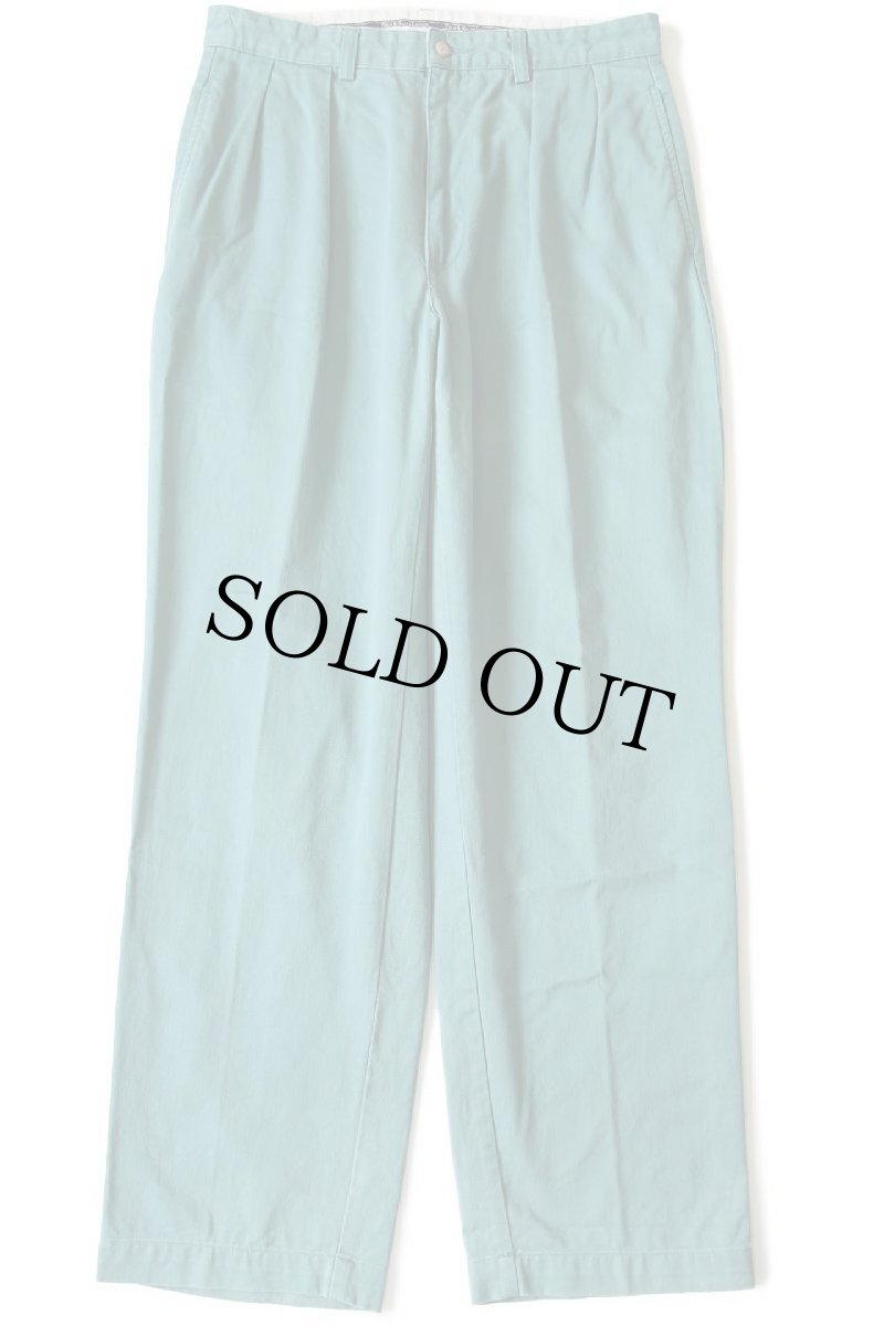 画像2: 90s ポロ ラルフローレン ANDREW PANT ツータック コットン チノパン 薄緑 w33 L30 (2)