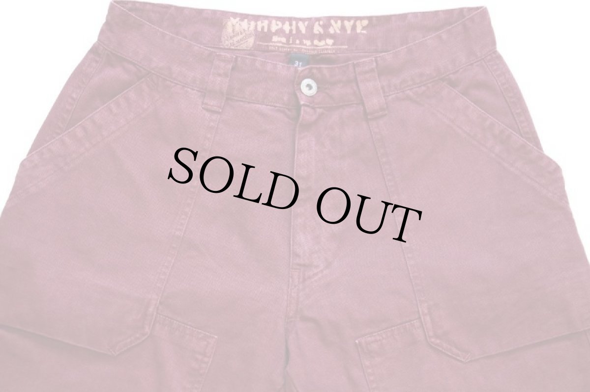 画像4: MURPHY&NYE ベイカータイプ ダブルニー ダック地 パンツ ワインレッド 31 (4)