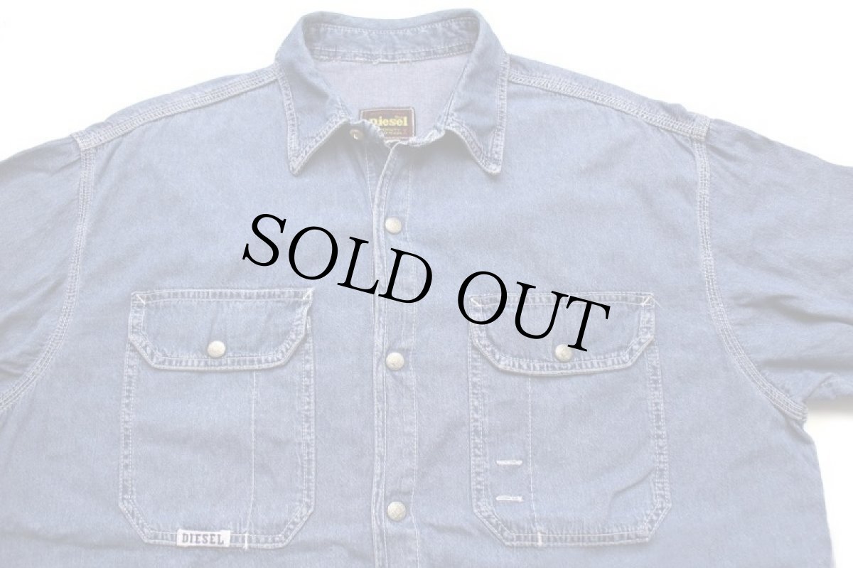 画像3: イタリア製 Dieselディーゼル ダンガリー ワークシャツ L (3)